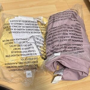 Pottery Barn Kids Yellow and Mauve Knit Blankets